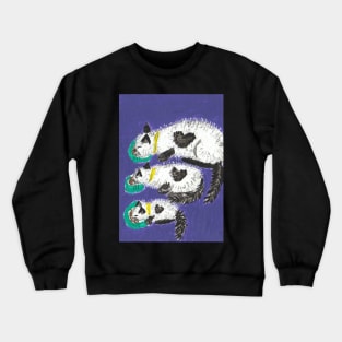 Cat family dinner art painting Crewneck Sweatshirt